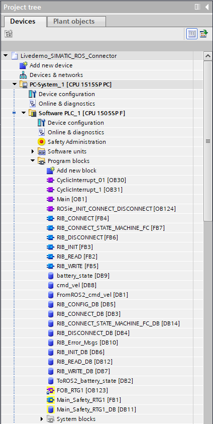 TIA Generated Blocks
