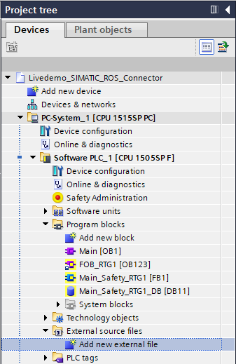 TIA Import External Source