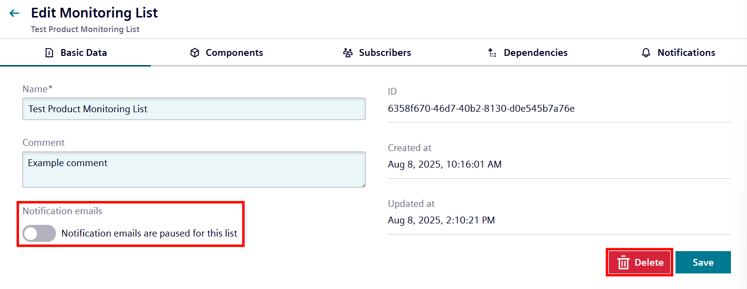 Monitoring list actions